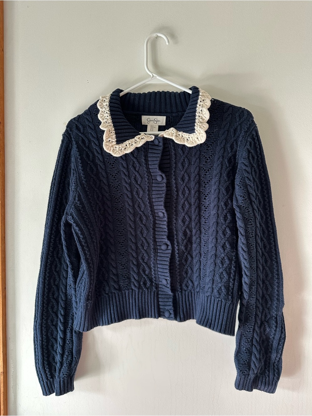 Like new crochet navy crop cardigan